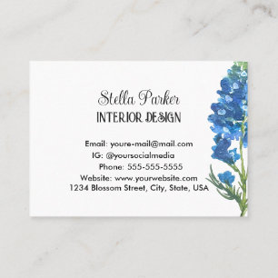 Bluebonnets Elegante Floral Cartão de visita