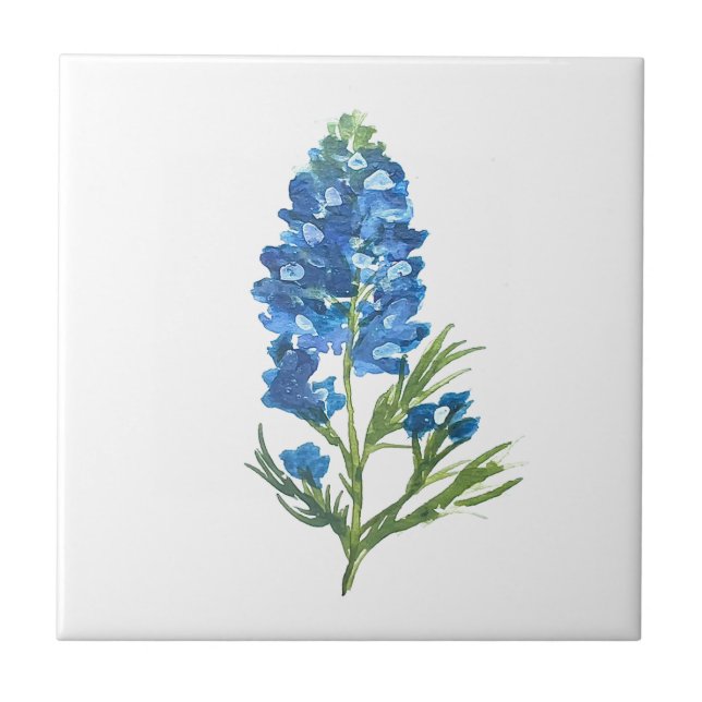 Bluebonnets Texas State Flowers Lupine Watercolor (Frente)