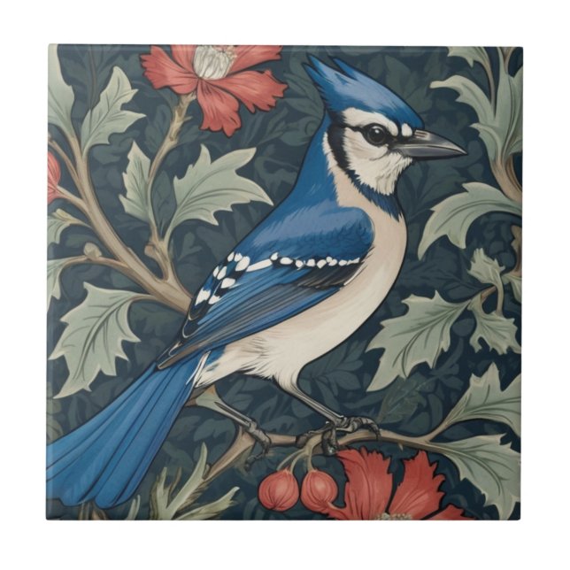 Bluejay Bird William Morris estilo Blue Jay (Frente)