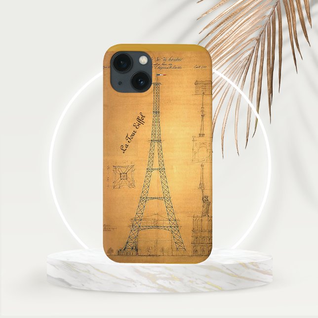 Blueprint de torre Eiffel 1884 (Eiffel Tower Blueprint Phone Case )