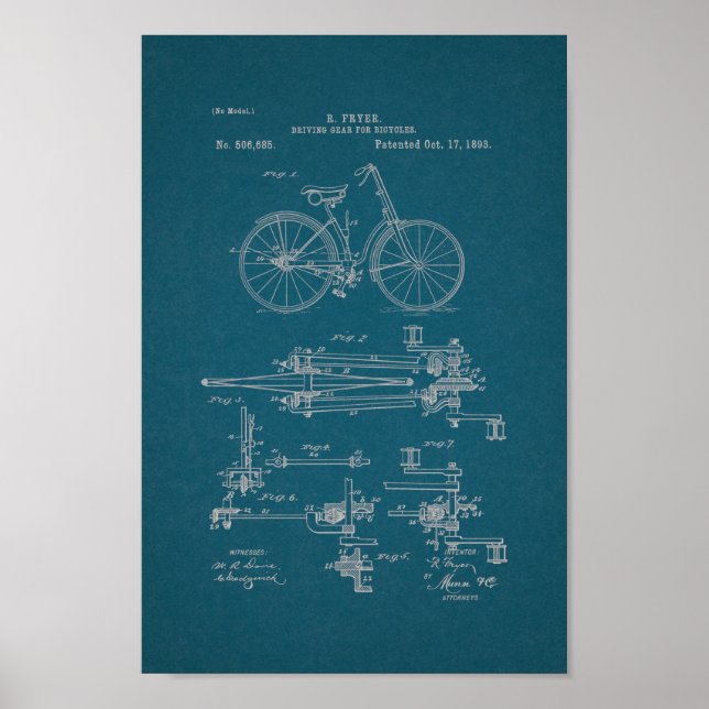 Blueprint do Impressão de patente das engrenagens  (Frente)