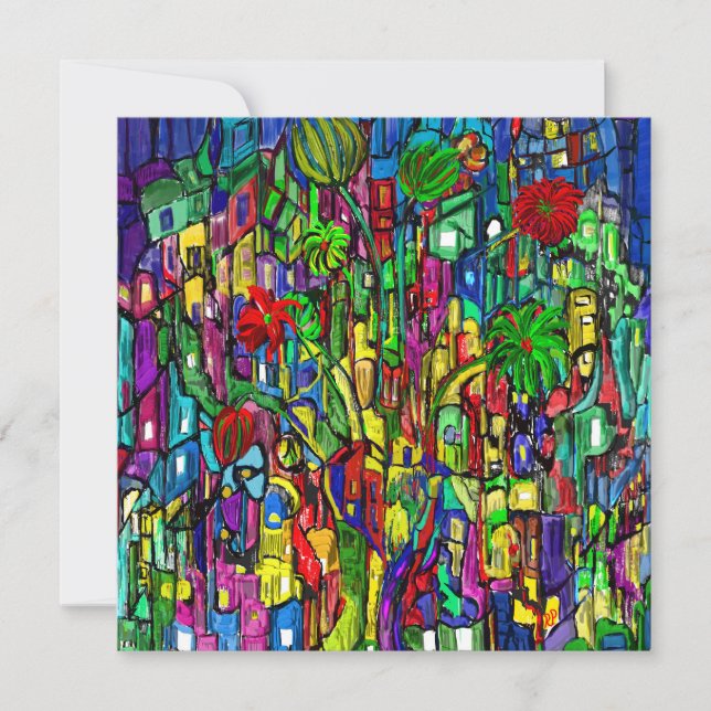 Blumen-Baum im Häusermeer. (Frente)