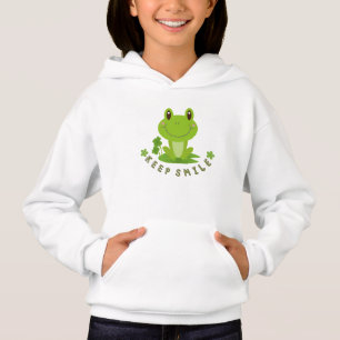 Blusa com Capuz Cute Happy Frog Keep Smile para Me