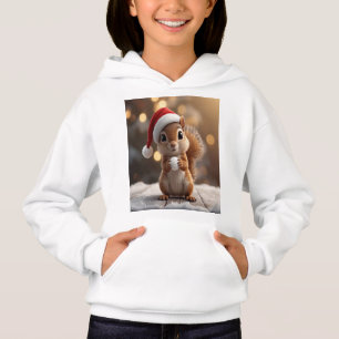 Blusa com Capuz de Esquilo de Natal Fofo para Meni