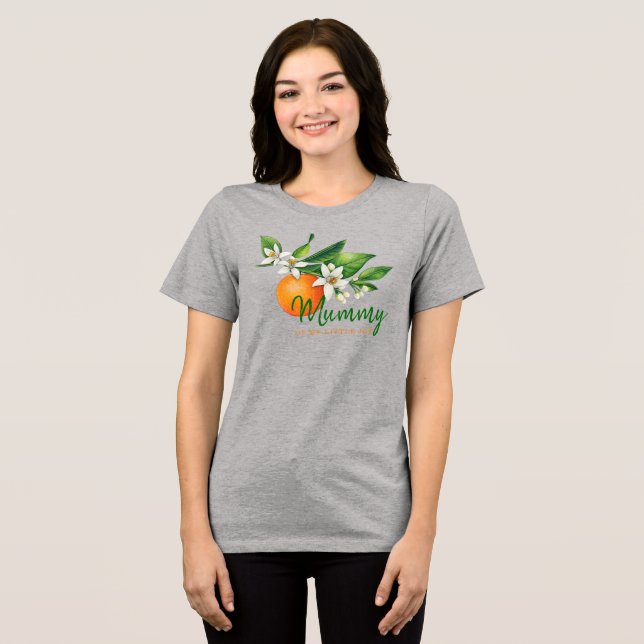 Blusa Cropped Cinza para Chás de Bebê Mamãe Citrus (Frente Completa)