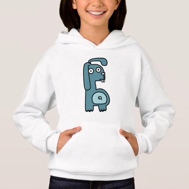 Blusa de Cabra de Desenho Animado Azul Fofo (Frente)