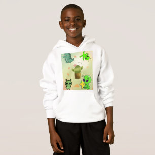 blusa de capuz de alienígena fofinho e cactus, Adi