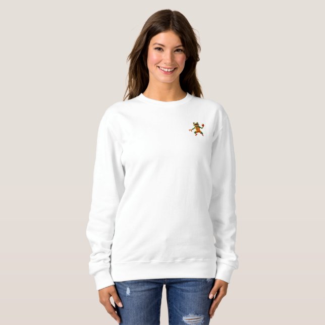 Blusa de moletom branca de mulher com bolso do Sap (Frente Completa)