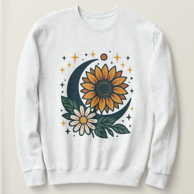 Blusa de Moletom Feminina Flor Celestial (Frente do Design)