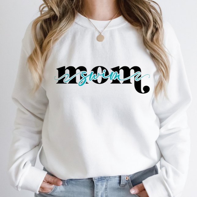 Blusa de Moletom Personalizável para Mãe de Nadado (Criador carregado)