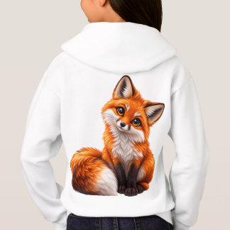 Blusa Vermelha de Raposa Fofa para Meninas com Est