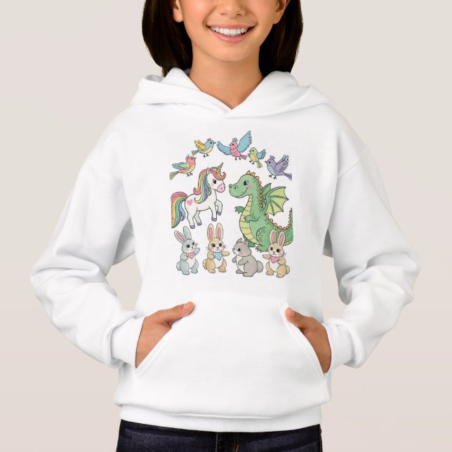 Blusão de Meninas com Amigos de Desenhos Animados  (Frente)
