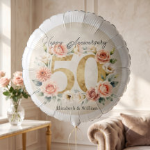 Blush Aquarela Floral Dourado 50º Aniversário