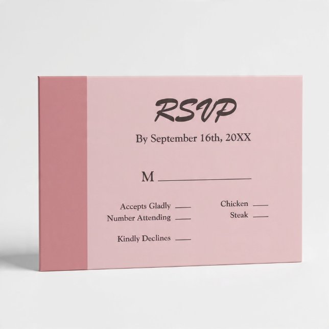 Blush Bar Wedding RSVP Card (Criador carregado)