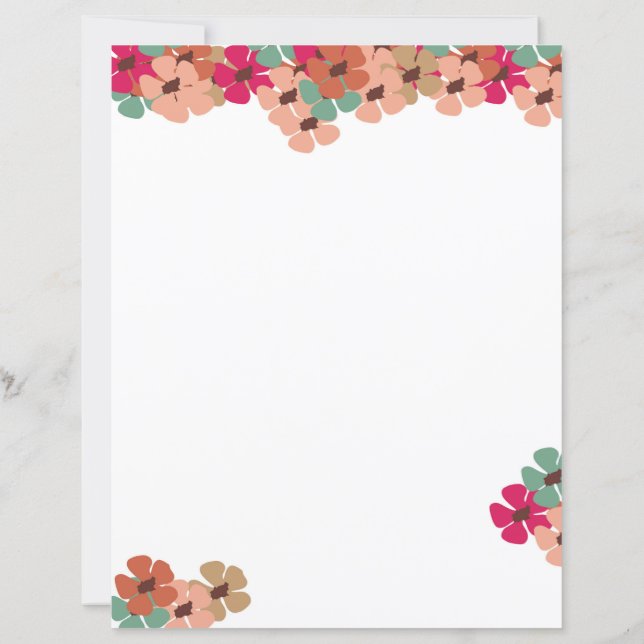 Blush & Bloom Floral Writing Paper (Verso)