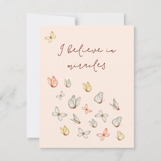 Blush Bonito moderno borboletas cor-de-rosa bênção (Frente)