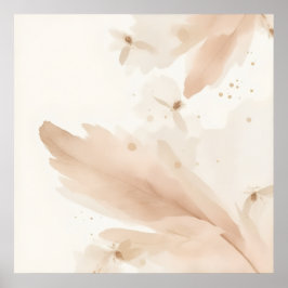 Blush Botanical Leaves Watercolour Art Poster | So