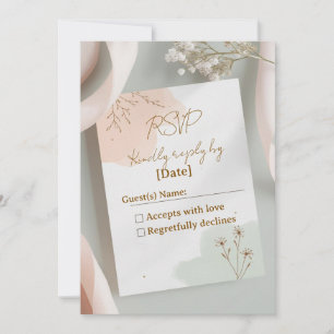 Blush & Breeze - Placa RSVP Romântica Moderna