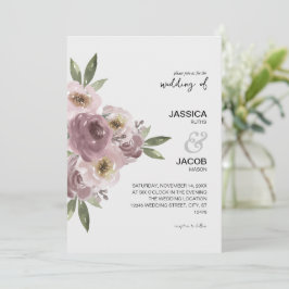 blush burgundy convite para casamento floral