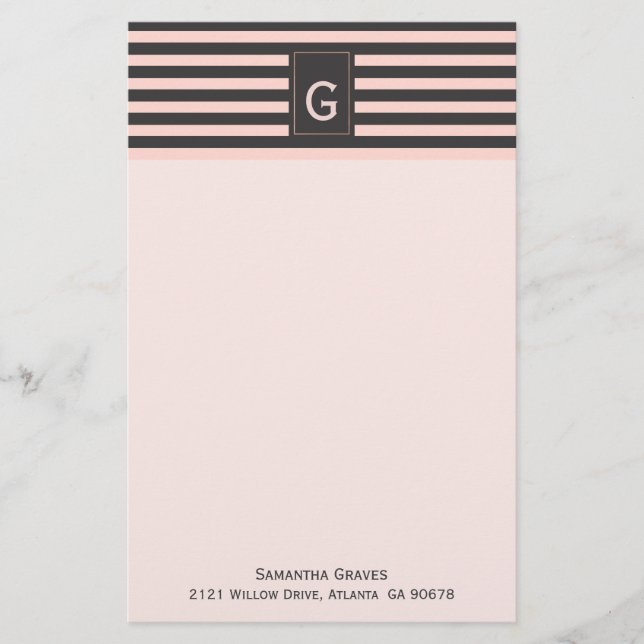 Blush Chic e artigos de papelaria com Cinza (Frente)