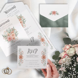 Blush De Casamento De Buquê De Aquarela ID654 Tud