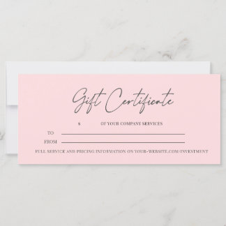 Blush de Certificado de Presente de Negócios de Sc