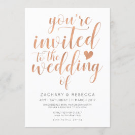 Blush de Convite de Casamento Dourado rosa