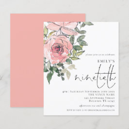 Blush de orçamento Florals 90º Convite de festas