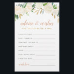 Blush Dourado Green Floral, Sr. e Sra. Advice Dese<br><div class="desc">Aconselhamento e chá de panela de casamento Nota para o futuro Sr. A & Sra. apresenta um elegante design de aquarela floral com rosas pintados, flores ranunculus, e folhas em tons neutros de primavera e verão de branco, creme, rosa pincelado, ouro, ouro rosa e verde. A parte traseira da placa...</div>