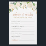 Blush Dourado Green Floral, Sr. e Sra. Advice Dese<br><div class="desc">Aconselhamento e chá de panela de casamento Nota para o futuro Sr. A & Sra. apresenta um elegante design de aquarela floral com rosas pintados, flores ranunculus, e folhas em tons neutros de primavera e verão de branco, creme, rosa pincelado, ouro, ouro rosa e verde. A parte traseira da placa...</div>