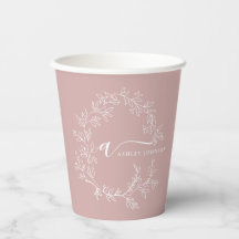Blush Dusty Pink Girly Script Monograma Nome Moder