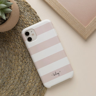 Blush e White Stripe Personalizados