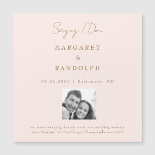 Blush Elegance Wedding Salvar o Magnet de Data