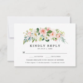 Blush Florais | Cartão de Resposta de Casamento Co