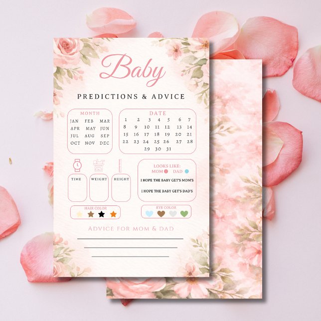 Blush Floral Baby Predictions Shower Game (Criador carregado)