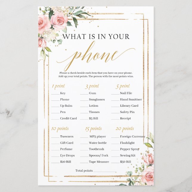 Blush Floral Dourado Geométrico O que há no seu te (Frente)