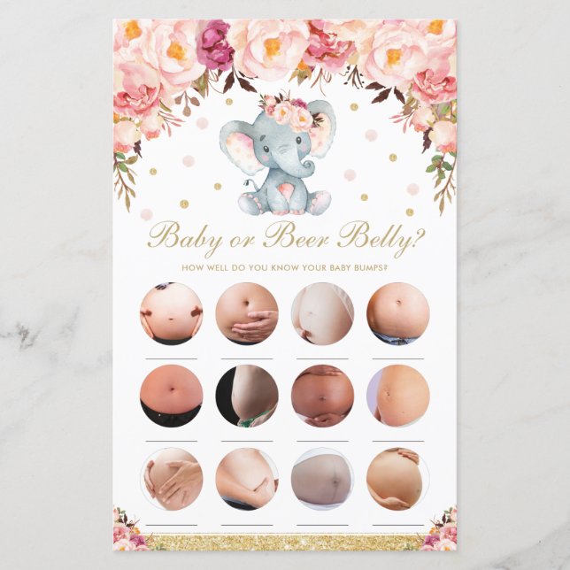 Blush Floral Elephant O que há no seu jogo telefôn (Frente)