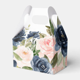 Blush Floral Favor Caixas Dusty Blue Favor