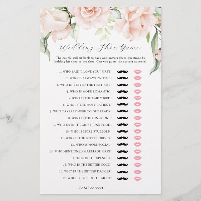 Blush Floral Greenery Jogo de Calçado Bridal (Frente)