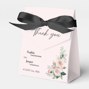 Blush Floral Pink Casamento Obrigado Caixa Favoráv