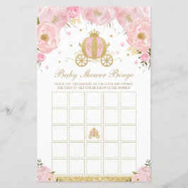 Blush Floral Princesa Chá de fraldas Bingo