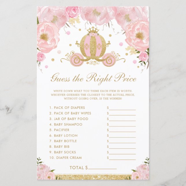 Blush Floral Princess Adivinha O Jogo do Preço Cer (Frente)