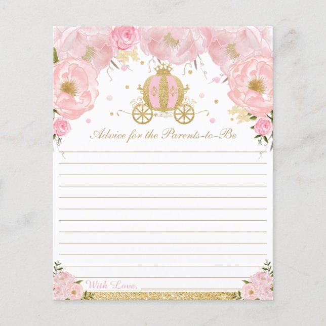 Blush Floral Princess Baby Advice para Pais (Frente)