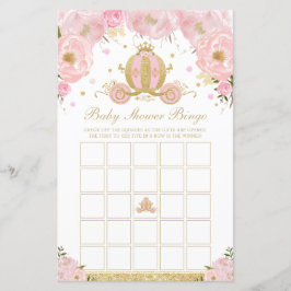 Blush Floral Princess Chá de fraldas Bingo Game