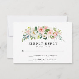 Blush Florals | Cartão de Resposta de Casamento