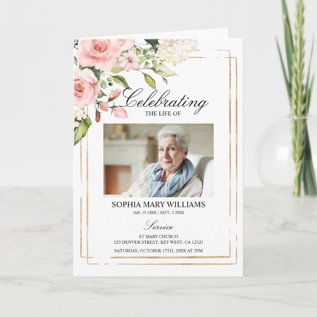 Blush Funeral Order, Programa Memorial (Frente)