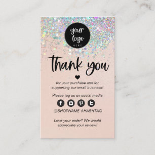 Blush Glitter Business Obrigado Pela Inserção Do