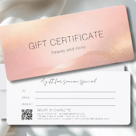Blush Gold Glow Gradient QR Code Gift Certificate