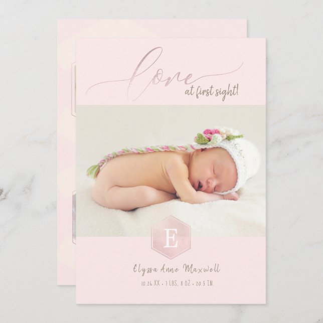 Blush Honeycomb, Anúncio de Nascimento+Obrigado (Frente/Verso)