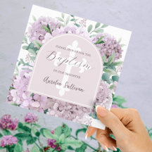 Blush Hydrangea Arch Baptism Convite